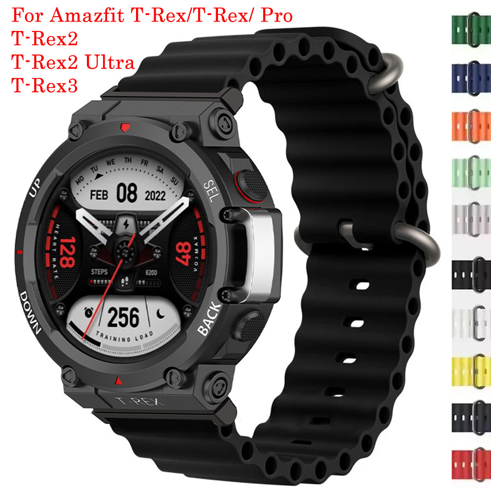 Pulseira De Silicone Oceano Para Huami Amazfit T-Rex 3 2 Smartwatch Relógio Inteligente Substituir Cinto Esportivo Xiaom