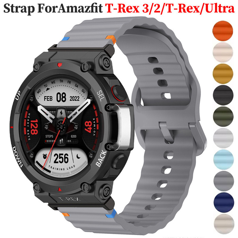 Pulseira De Silicone Esportiva Para Huami Amazfit T-Rex 3 2 Smartwatch Relógio Inteligente Macia Rex2 Ultra Correa ﻿