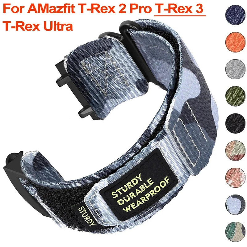 Nova Pulseira Esportiva De Nylon Para Huami Amazfit T-Rex 2 3 Ultra De Relógio Trex Pro Tiranossauro Smartwatch