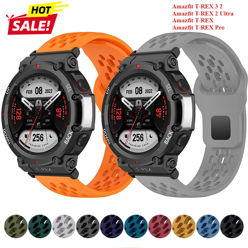 Pulseira De Silicone Respirável Macia Para Amazfit T-REX 3 2 Esportiva Xiaomi Huami Relógio Acessórios De