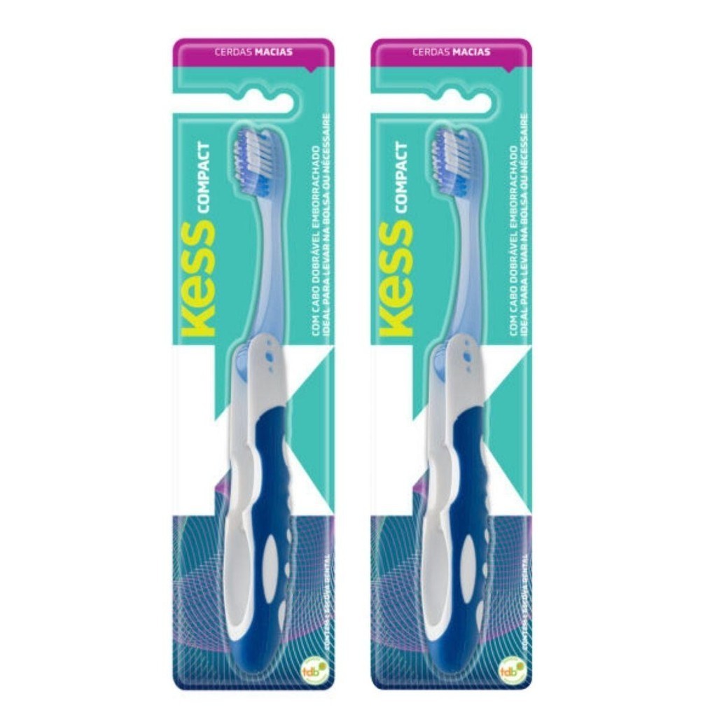 KIT ESCOVA DENTAL COMPACT MACIA KESS BELLIZ AZUL C/2