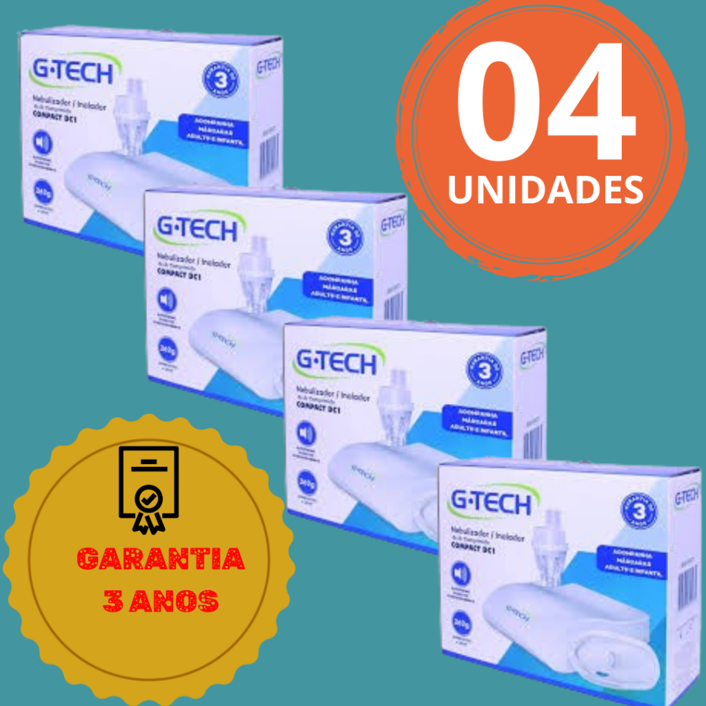 Promoção 4 Nebulizador/Inalador Compact G-Tech DC1