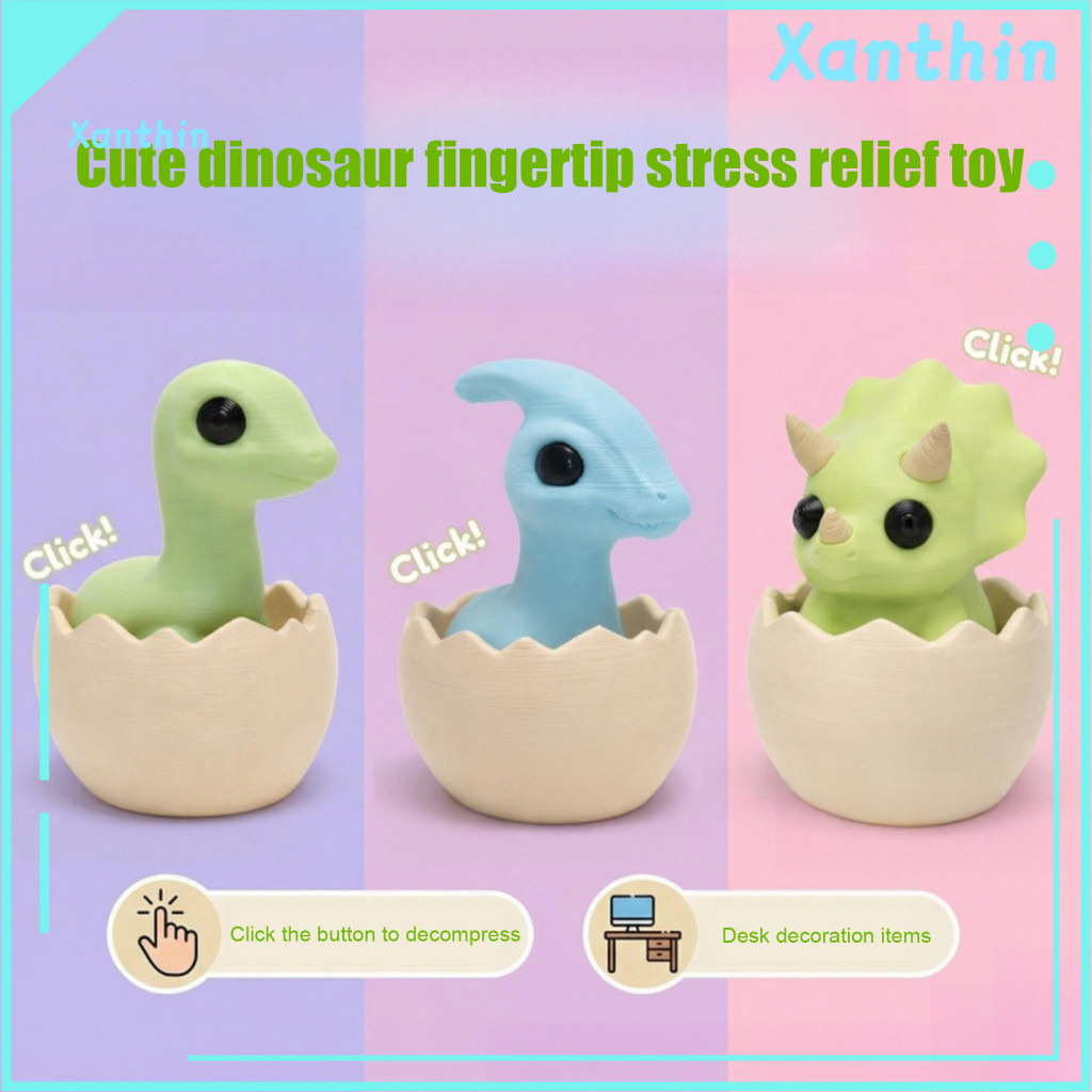 Pocket Size Clicker Toy Dinosaur Egg Fidget – 3d Printed Dino Eggshell Finger Pocket-sized Push Button Stress for Kids