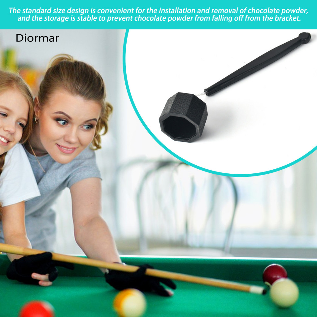 Billiard Cue Chalk Holder Octagonal Pool Portable Black Plastic Snooker Accessories Pocket-sized for Enthusiasts