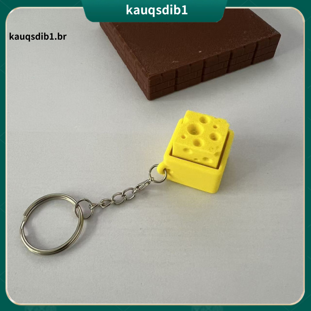 Cheese Shaped Clicker 3d Printed Toy Pocket-sized Stress Relief Fidget Button Finger Push Keyboard for Anxiety Focus Per