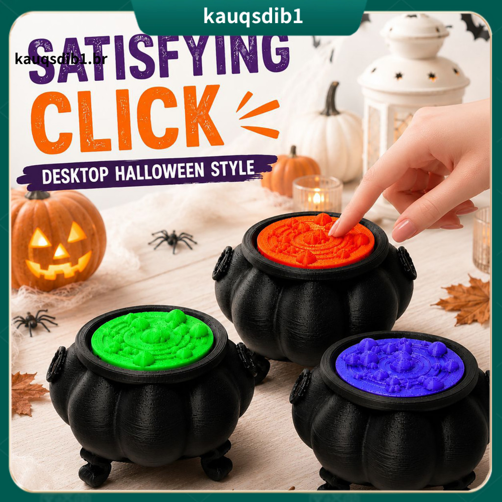 Cauldron Clicker Toy Halloween Fidget 1/2/3 Pcs 3d Printed Stress Relief Pocket-sized Decompression Push Button for Kids
