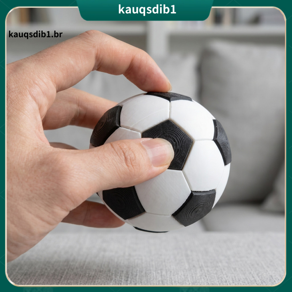 Football Stress Relief Toy Clicker Desk Fidget – Soccer Shape Push Button Gadget Pocket-sized Anxiety Focus Aid for Ki