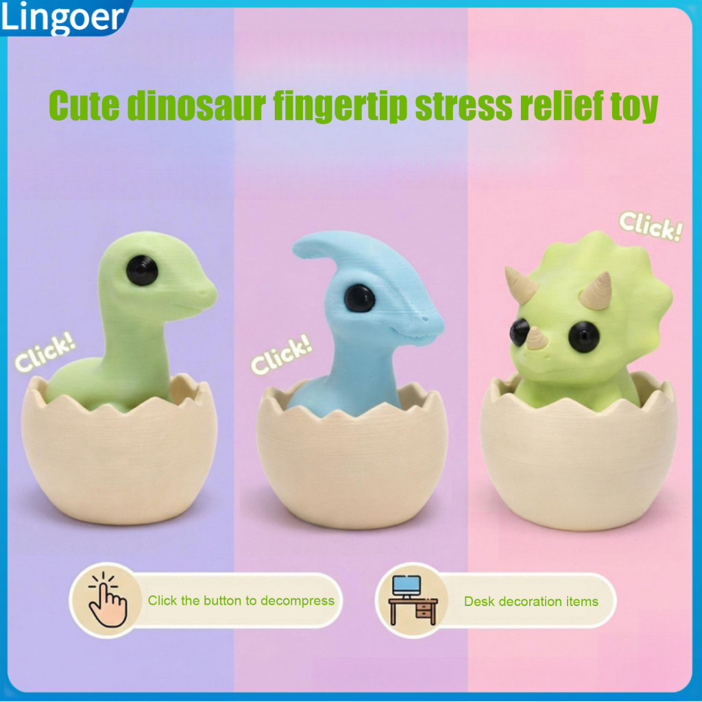 Dinosaur Egg Clicker Fidget Toy – 3d Printed Dino Eggshell Finger Pocket-sized Push Button Stress Relief Anxiety for K