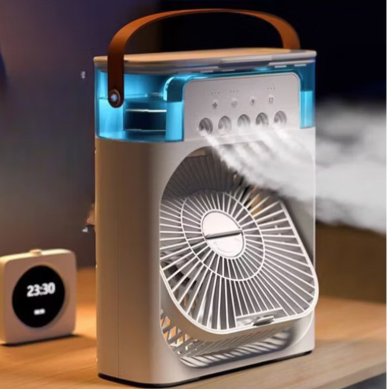 Mini Climatizador de Ar Portátil 600ml USB com Ventilador Umidificador 3 Velocidades e LED