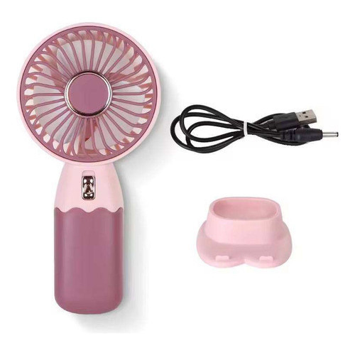 Ventilador Mini Portátil Recarregável USB de Mão Suporte Mesa Silencioso Ideal para Casa Trabalho