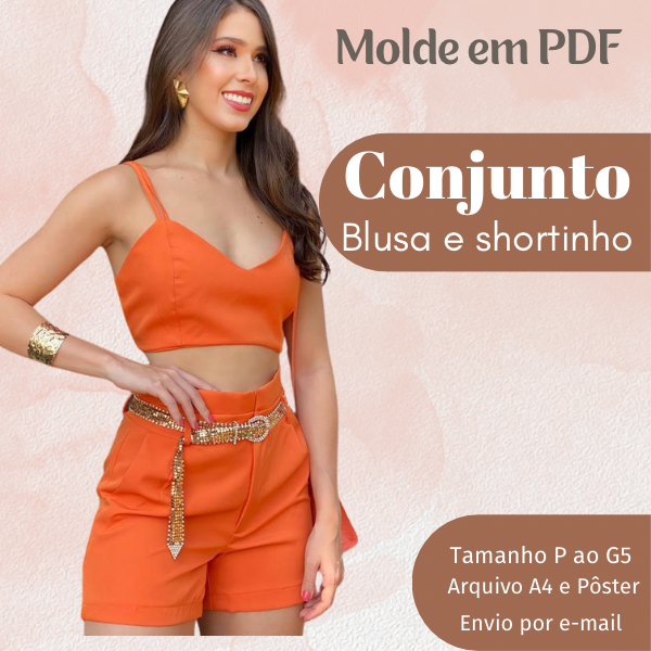 MOLDE EM PDF BLUSA E SHORTINHO