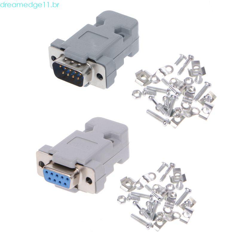 dreamedge11 5 Conjuntos 9 Pinos Fêmea D-Sub Plug Conector Solda RS232 DB9 Para