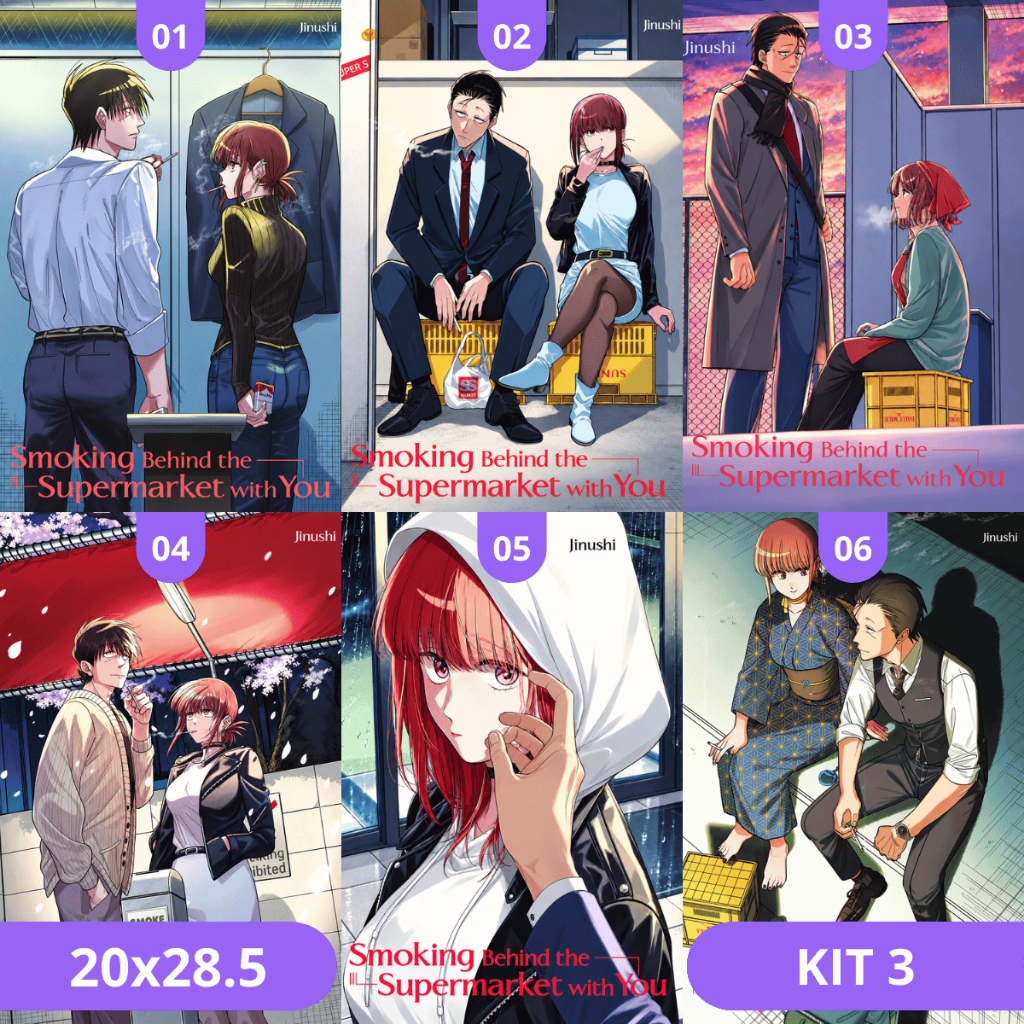 Kit 3 Placas Decorativas Quadros Manga Capa Anime Super no Ura de Yani Sū Futari Romance 20x28,5 Já Acompanha Dupla Face