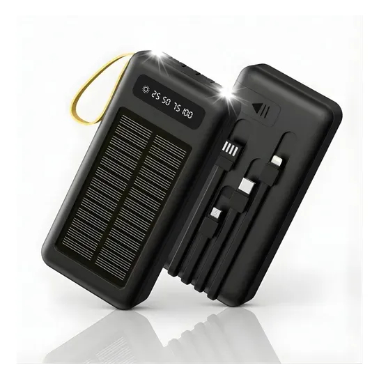 Power Bank 20000mah com 4 portas - Carregamento Solar