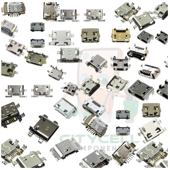 kit 100 conector de carga solda v8 micro usb manutenção celular conetor mais usados