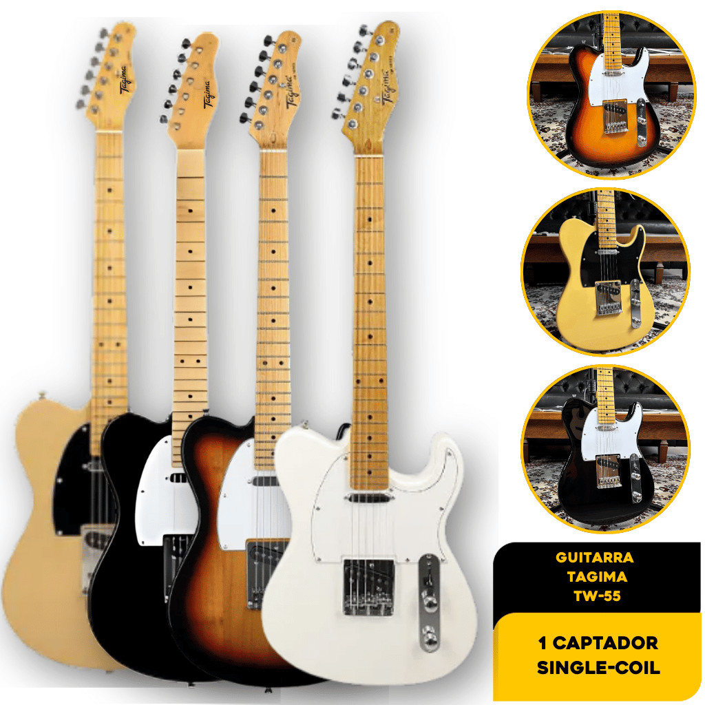 Guitarra Elétrica Tagima Tw Series Tw-55 Escala Clara Premium