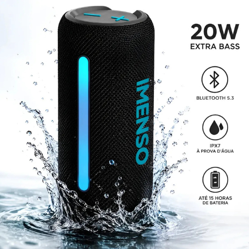 Caixa de Som Portátil Bluetooth Imenso IMS-X05 20W Extra Bass TWS