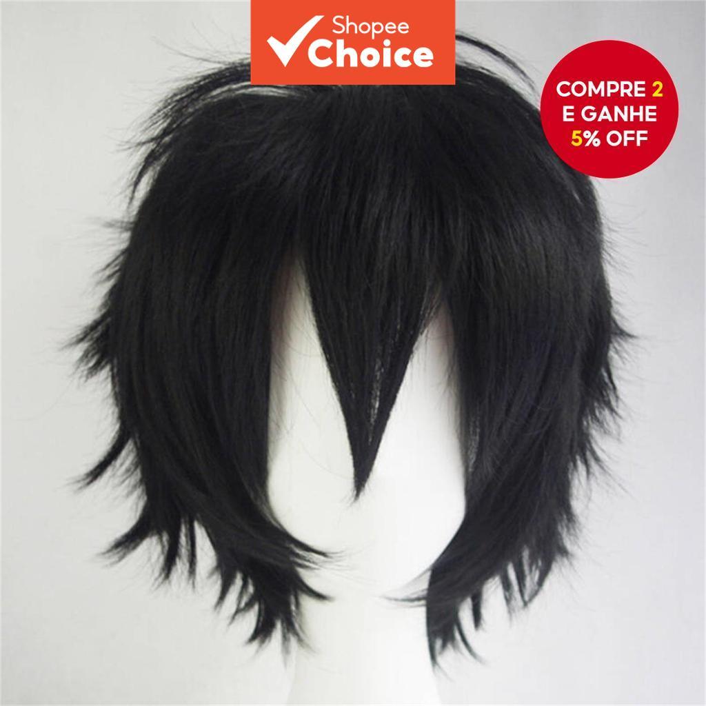 Death Note L Lawliet Al Rolette cos Preto Anti-Derrubado Anime Cabelo Curto Show De Realidade Cômica Peruca Sintética Pa