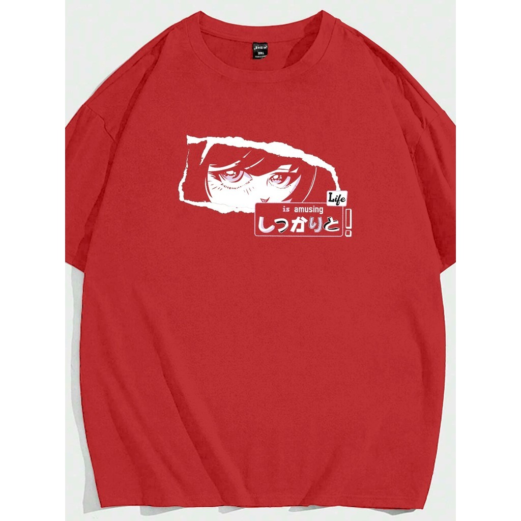 T Shirt Vintage Preppy Show Off Anime Japonese Blusa Life Is Amuzing Camiseta Unissex Oversized