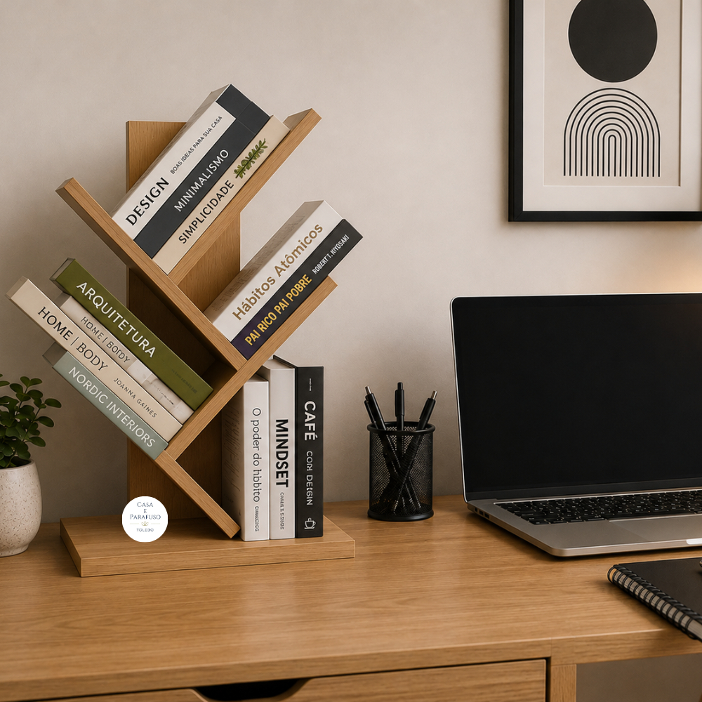 Livreiro de Mesa mini estante para livros porta livros leitura fácil (18)