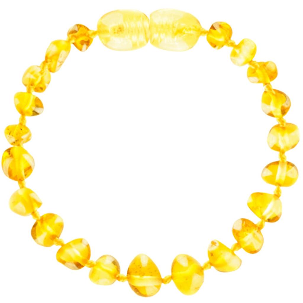 Pulseira De Âmbar Baroque Lemon 14cm