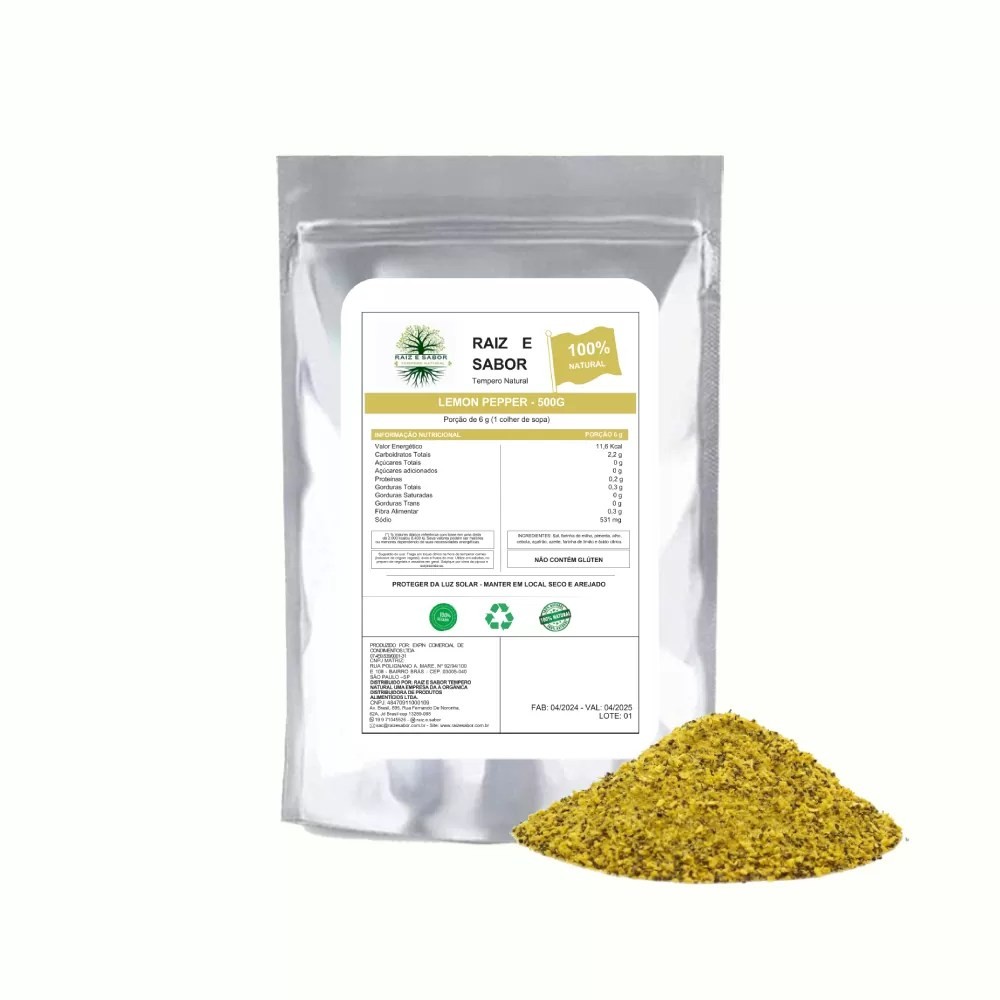 Lemon Pepper 500g, Tempero saboroso