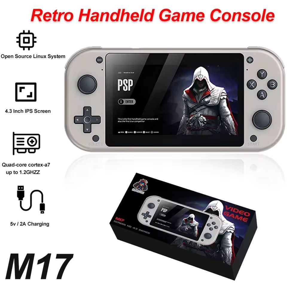 Console De Videogame portátil M17 , Sistema De Código Aberto Linux Pocket Video Player , Jogos Retrô , Tela De 43 