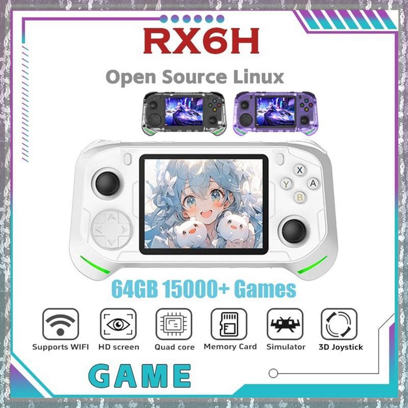 [Tanqr] RX6H Retro Console De Videogame Portátil Tela IPS De 3.5 Polegadas 64GB 15000 + De Jogos Linux Pocket Player Sup