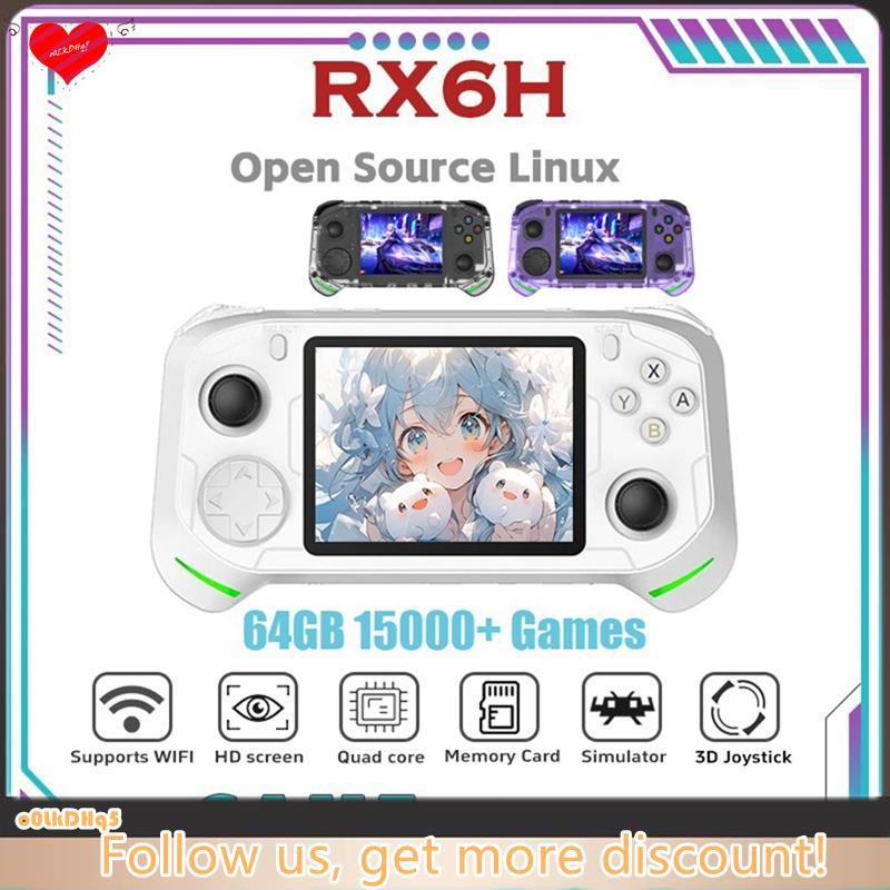 RX6H Retro Console De Videogame Portátil 3.5 Polegadas IPS Display 64GB 15000 + Tela De Jogos Linux Pocket Player Suport