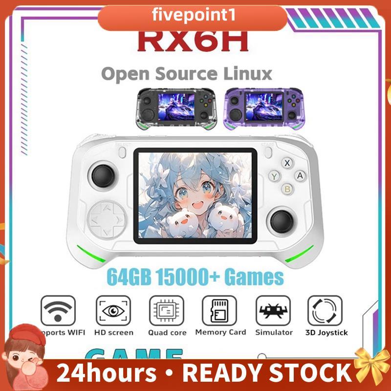 RX6H Retro Console De Videogame Portátil Linux Pocket Player 64GB 15000 + Jogos Tela IPS De 3.5 Polegadas Suporta Mais D