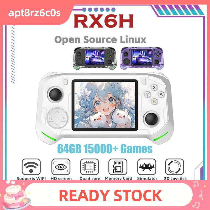 RX6H Retro Console De Videogame Portátil Linux Pocket Player 64GB 15000 + Jogos Tela IPS De 3.5 Polegadas Suporta Mais D