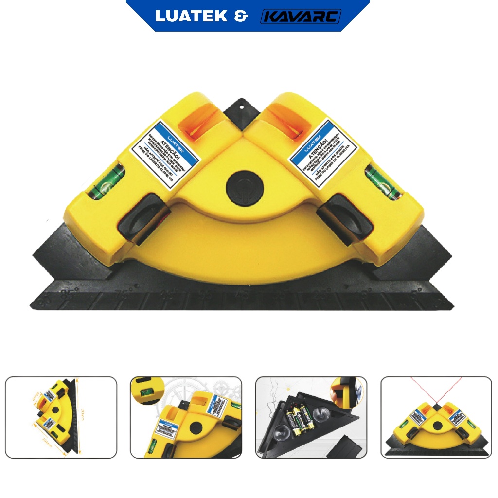 Nível Digital laser profissional 2 Linhas 90° Horizontal Vertical Esquadro Prumo 16M-LUATEK