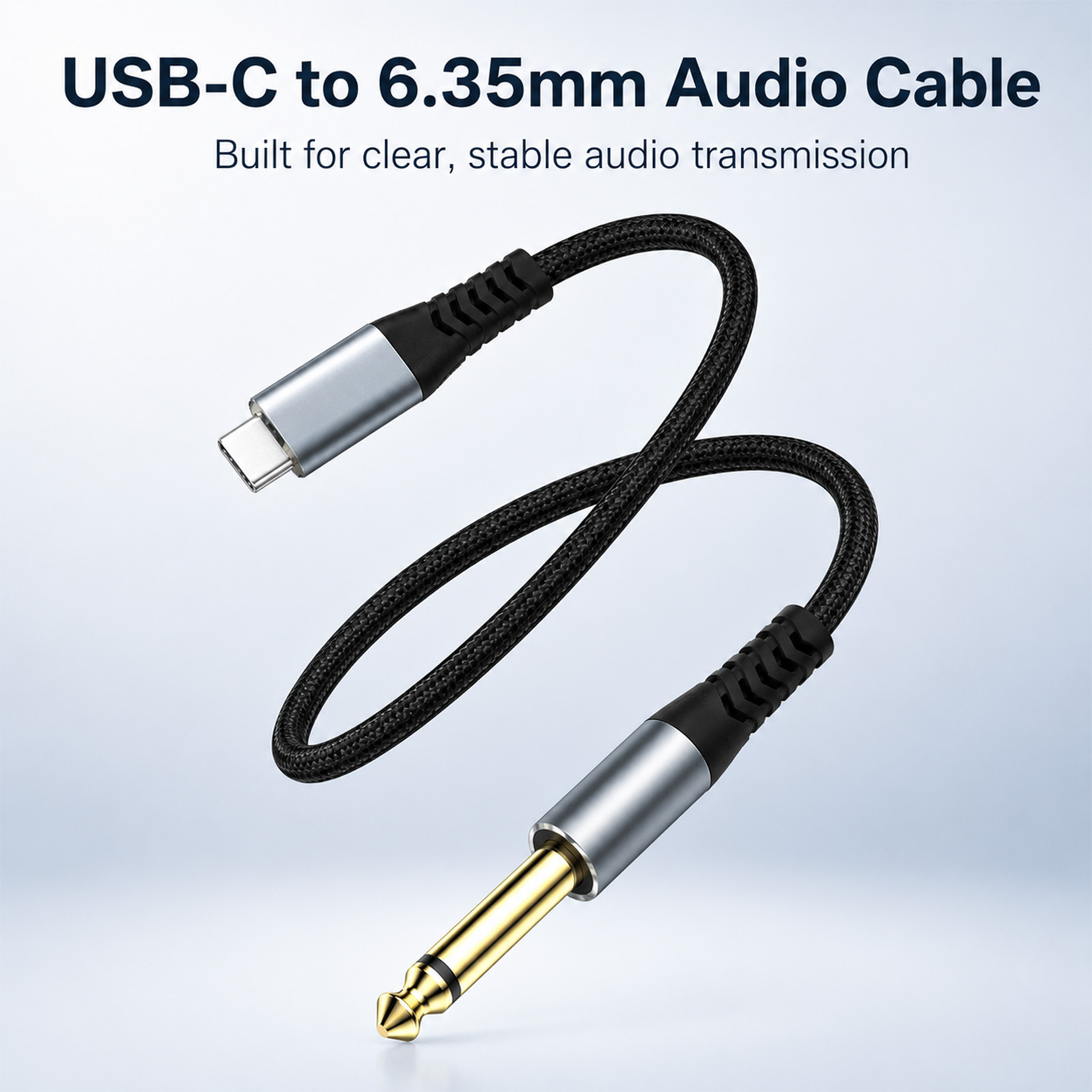 TOILEUM USB C Para 1/4 Polegada TS Cabo De Instrumento De Guitarra 16bit 48kHz Áudio Sem Perdas Tipo Telefone Portátil G