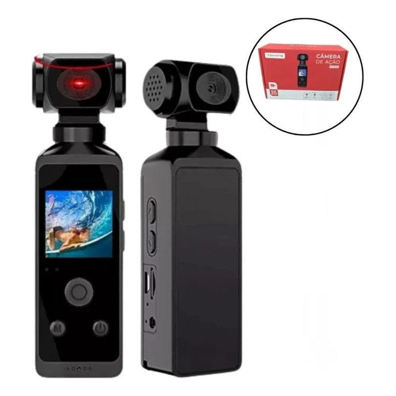 Gimbal da Câmera Tomate Câmera De Ação - 5k 50mp Ultra Hd Resistente À Água
