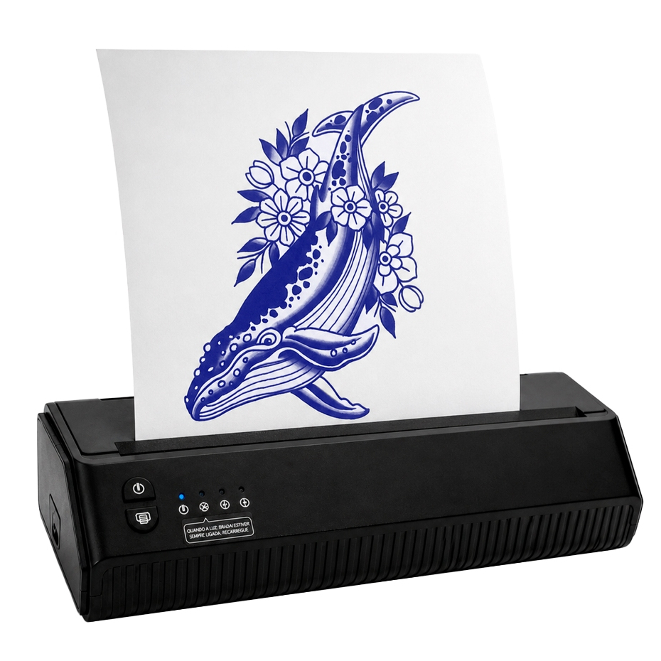 Impressora Decalque Tattoo Portátil Bluetooth Tatuagem Transfer Térmica Sem Tinta USB Recarregável