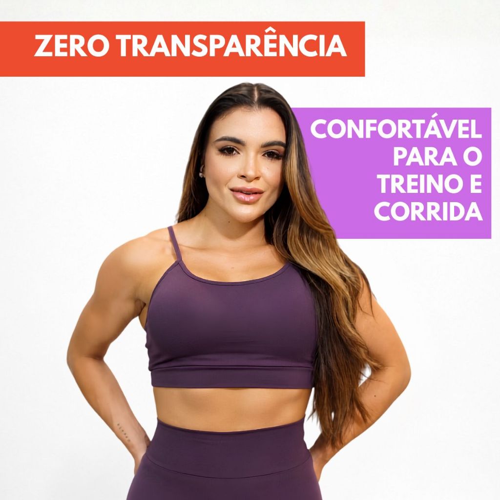 Top Fitness Com Bojo Removível Zero Transparência Academia Caminhada Poliamida Premium Uv50+ Action