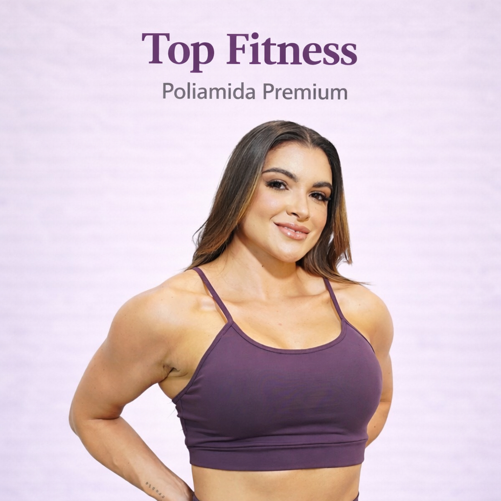 Top Fitness Com Bojo Removível Zero Transparência Academia Caminhada Poliamida Premium Uv50+ Action