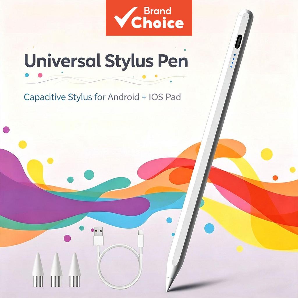 TOILEUM Caneta capacitiva universal para tela sensível ao toque + 3 pontas de reposição para smartphones Android,