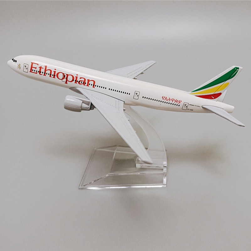 Avião Ethiopian Airlines B777 Modelo Boeing 777 Die Cast Metal Sólido Decoração Presente 16CM