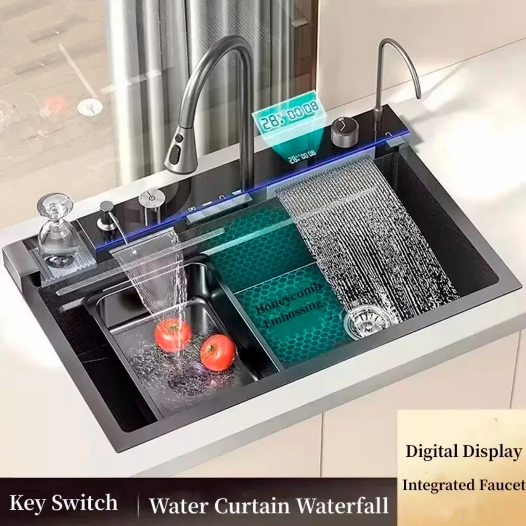 Cuba Cozinha Pia Aço Inox 304 Com Acessórios Cascata Smart Multifuncional Pia Inteligente Premium