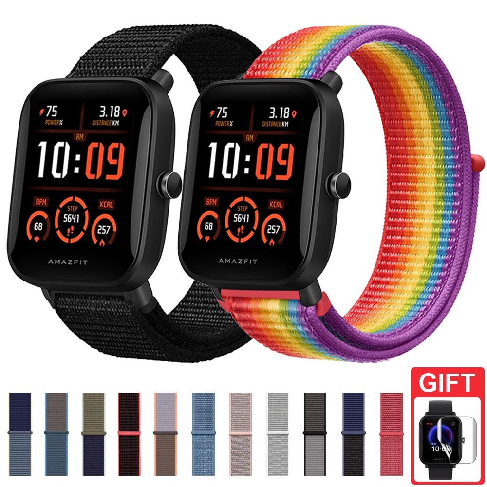 20mm Nylon Strap Pulseira Para Xiaomi Huami Amazfit Bip U Pro GTS3 GTS 2 Mini GTR 42mm
