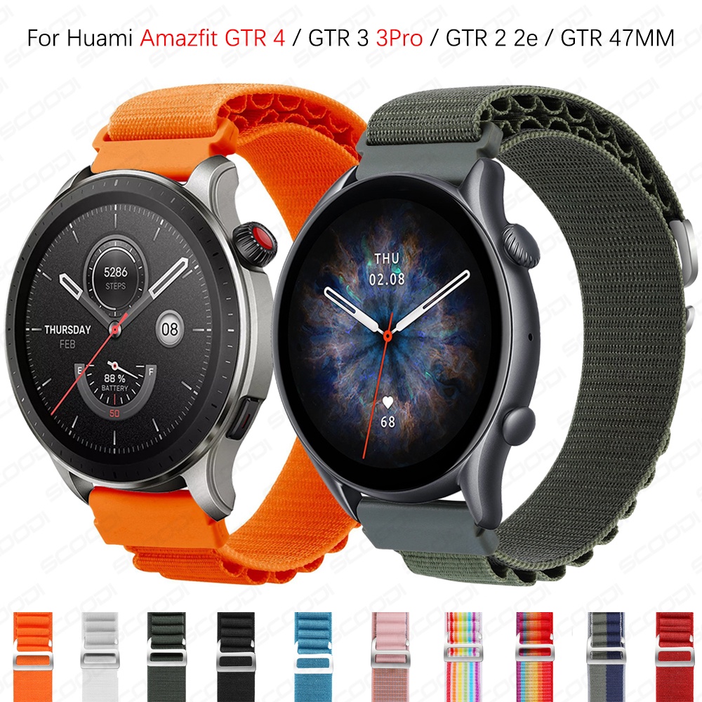 Bracelete De Nylon De Laço Alpino Para Huami Amazfit GTR 4/3 Pro/2/2e/47mm SmartWatch