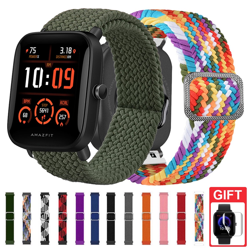 20mm Cinta De Nylon Banda Trançada Para Xiaomi Huami Amazfit Bip U Pro GTS 3 Bip S GTS 2 Mini GTR 42mm