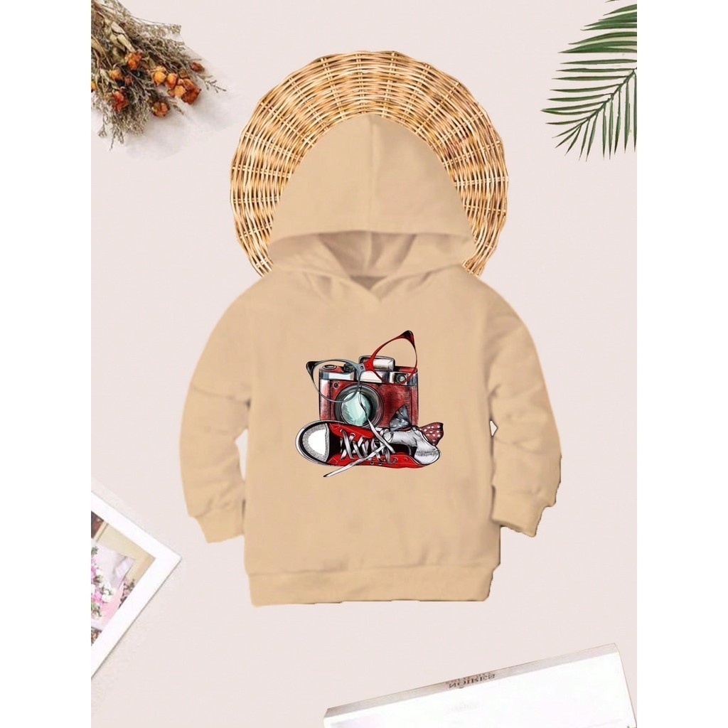 Blusa De Frio Menina Maquina Retro Moletom Canguru Com Bolso e Capuz  Quentinho FLanelado