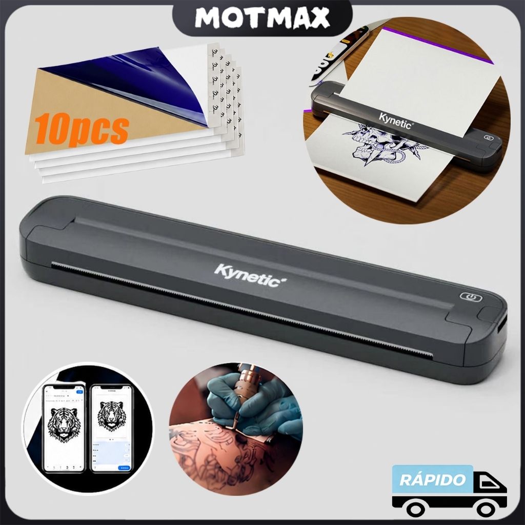 lmpressora Térmica tattoo A4 De Transferência Stencil Papel Para Tatuagem Bluetooth 10 Papel