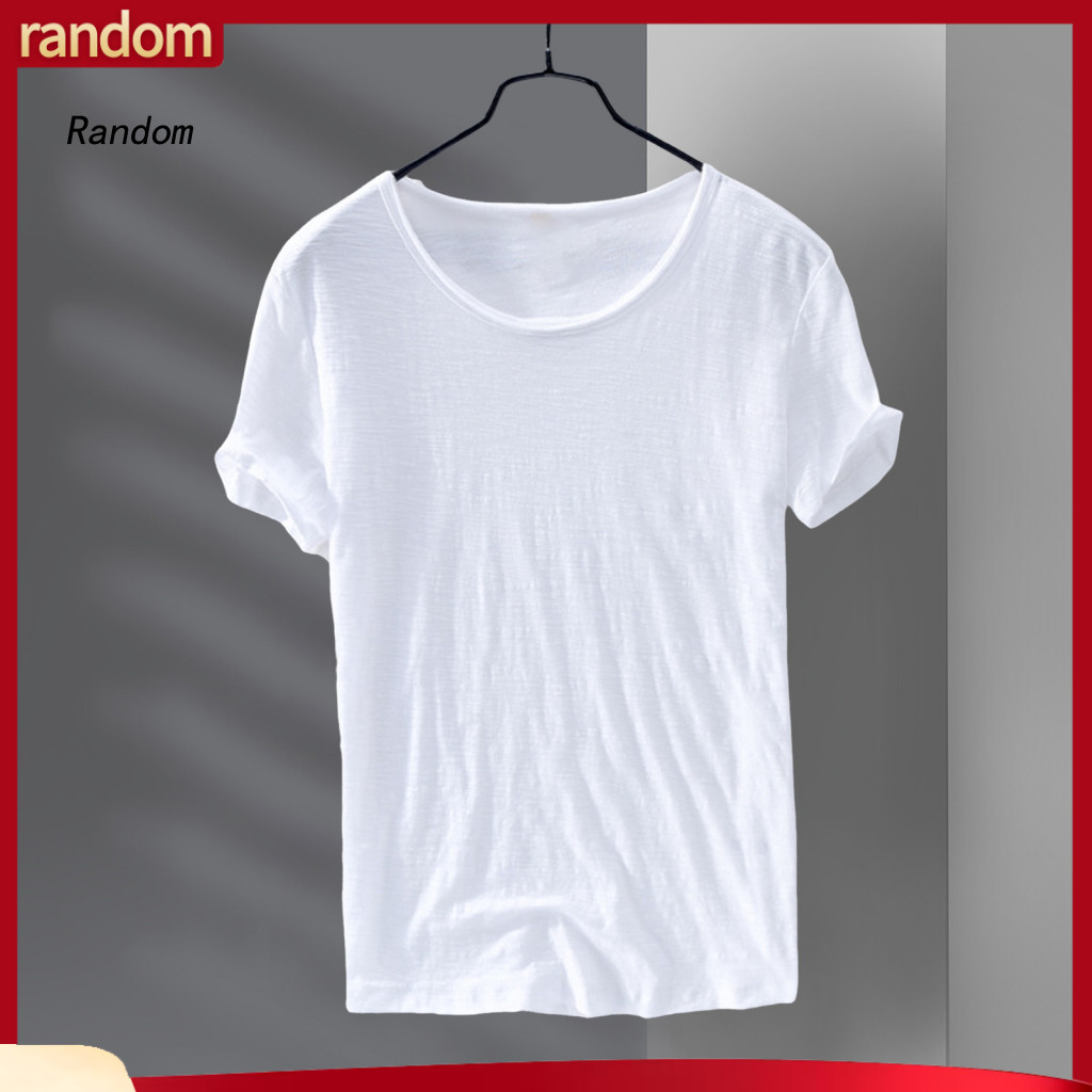 Men Summer Tee Sport T-shirt Men’s Quick-dry Round Neck Lightweight Breathable Loose Fit Short Sleeve Casual Top for D