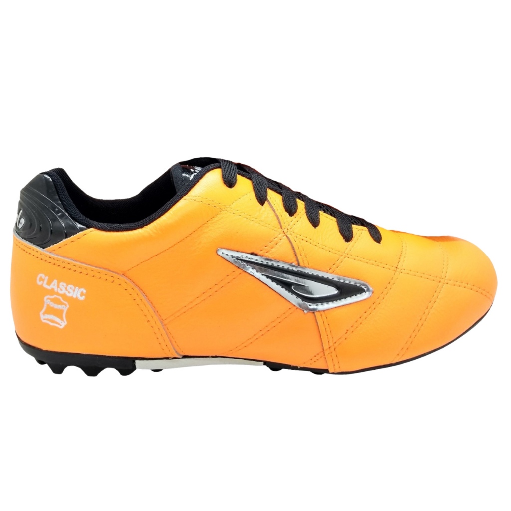 Queima de Estoque - Chuteira Diavolo Classic Society Traction Preto Laranja Couro Unissex