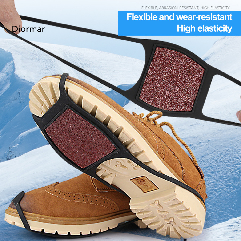 Shoes Gripper Silicone Shoe Grips 1 Pair Universal Non-slip Ice Snow Wear-resistant Traction Cleats for Men Women Outdoo