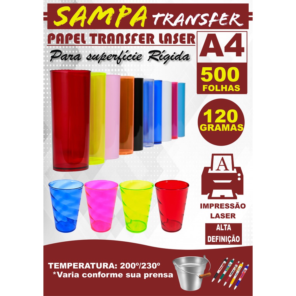 Papel Transfer Laser 120 gramas - 500 folhas A4
