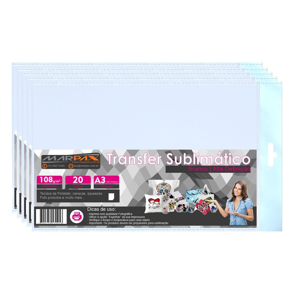 Papel para sublimação Transfer A3 297x420 108g Marpax 100fls